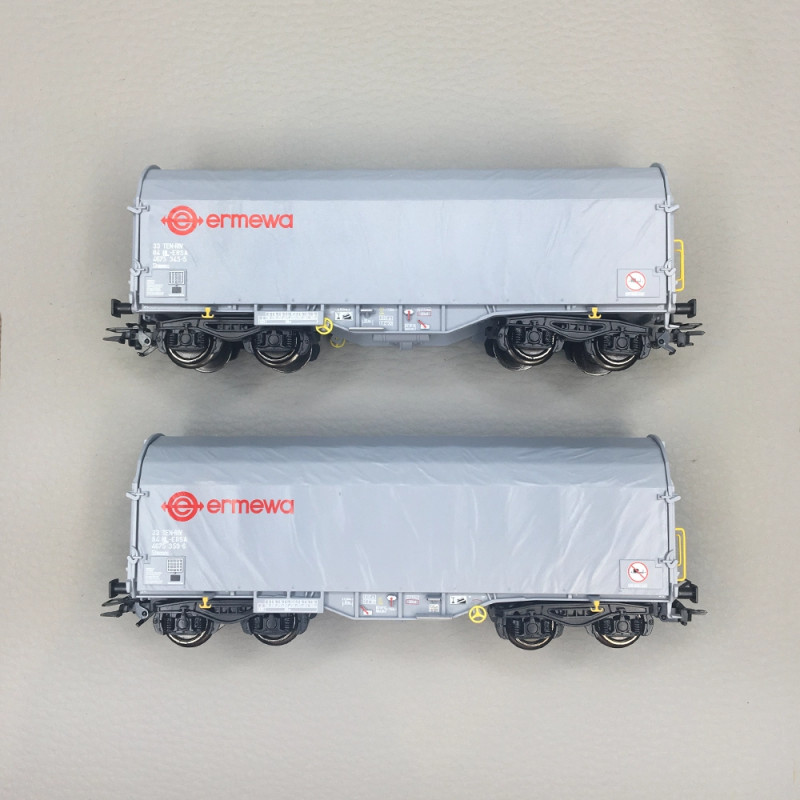 Coffret de 2 wagons à bâche coulissante Shimmns "Ermewa", Ep. VI - MARKLIN 47230 - HO 1/87