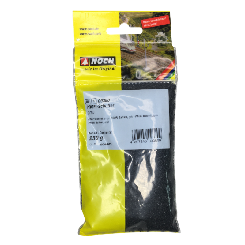 Ballast PROFI gris, 0,5-1mm, 250g - Toutes échelles - NOCH 09380