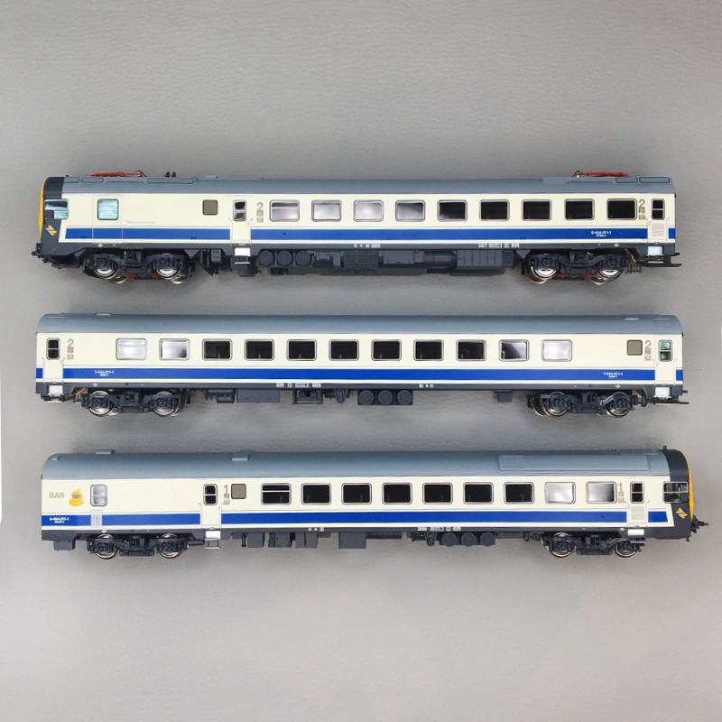 Automotrice électrique 444-011-1, bleu et blanche, Intercity, RENFE, Ep. V - ELECTROTREN HE2022 - HO 1/87
