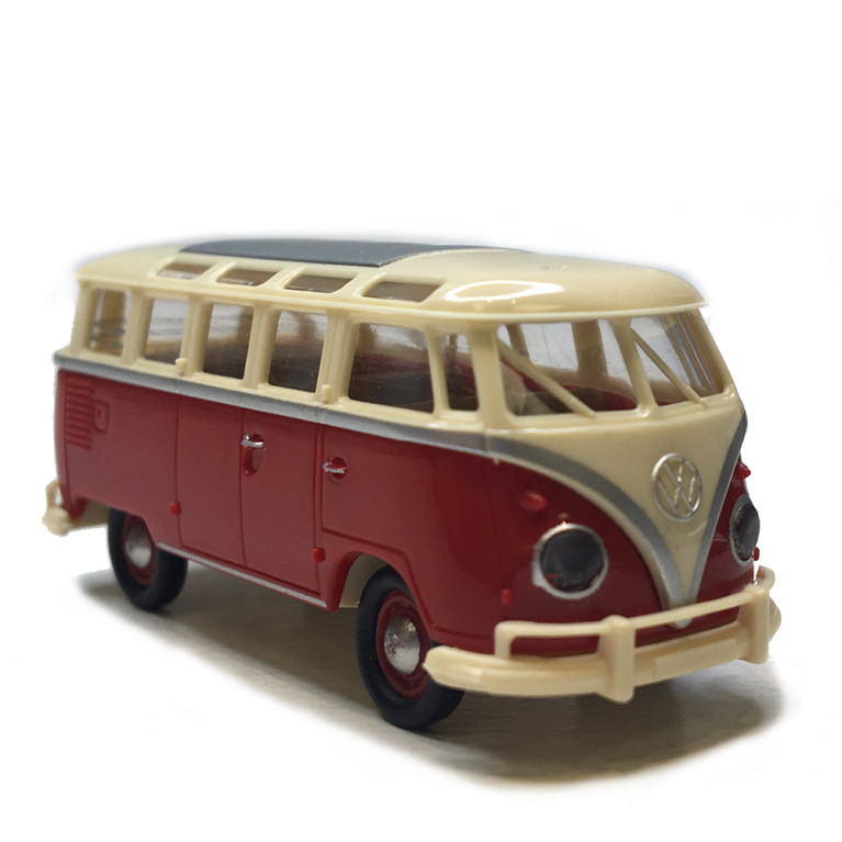 Volkswagen T1B Samba, beige, rouge, 1960 - BREKINA 31860 - HO 1/87