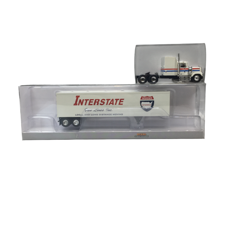 Chevrolet bison, semi remorque tôlé, Interstate moving, 1980 - BREKINA 85787 - HO 1/87