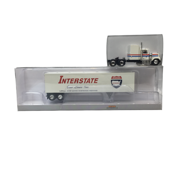 Chevrolet bison, semi remorque tôlé, Interstate moving, 1980 - BREKINA 85787 - HO 1/87