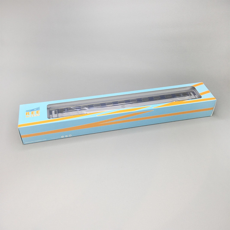 Voiture Corail VU couchettes A9c9x, bleu TEN et blanc, logo encadré, SNCF, Ep. IV-V - REE JM-034 - HO 1/87