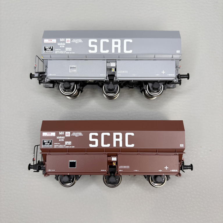 Coffret de 2 wagons coke MH45 "SCRC", chargement de coke, SNCF, Ep. III - REE WB-960 - HO 1/87