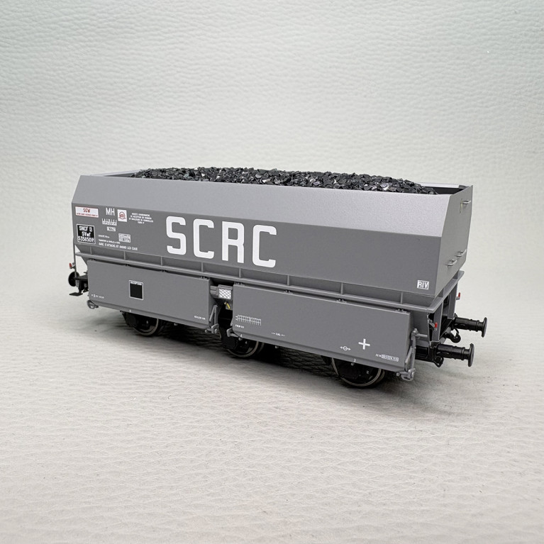 Coffret de 2 wagons coke MH45 "SCRC", chargement de coke, SNCF, Ep. III - REE WB-960 - HO 1/87