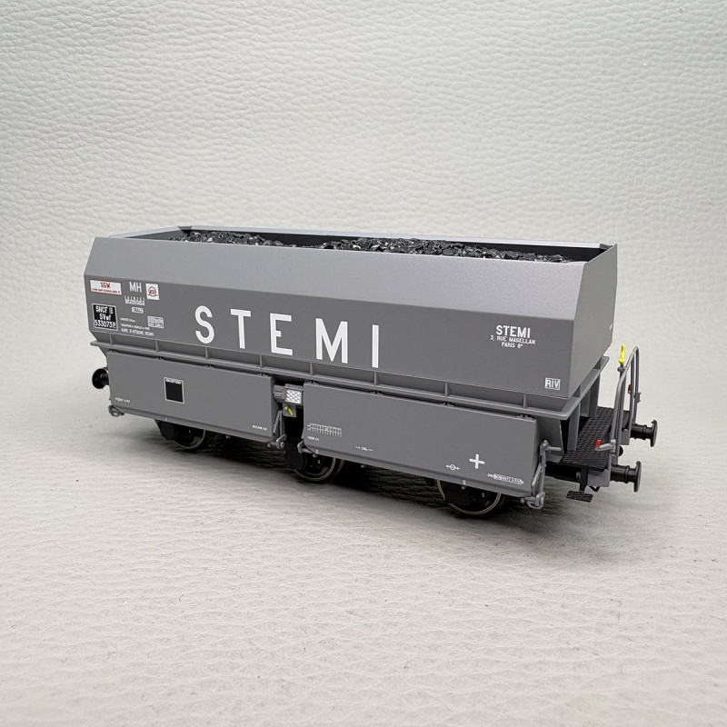 Coffret de 2 wagons coke MH45 "STEMI", chargement de coke, SNCF, Ep. III - REE WB-961 - HO 1/87