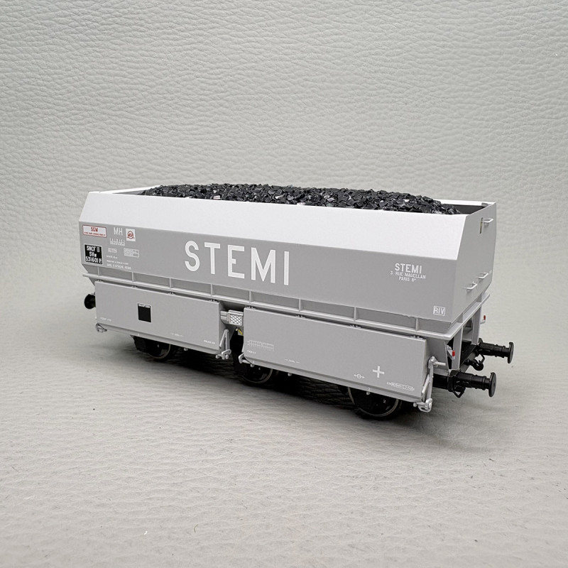 Coffret de 2 wagons coke MH45 "STEMI", chargement de coke, SNCF, Ep. III - REE WB-961 - HO 1/87