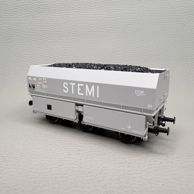 Coffret de 2 wagons coke MH45 "STEMI", chargement de coke, SNCF, Ep. III - REE WB-961 - HO 1/87