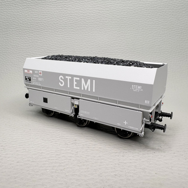 Coffret de 2 wagons coke MH45 "STEMI", chargement de coke, SNCF, Ep. III - REE WB-961 - HO 1/87