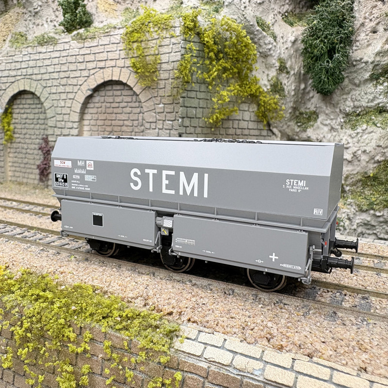 Wagon coke MH45 "STEMI", chargement de coke, SNCF, Ep. III - REE WB-962 - HO 1/87