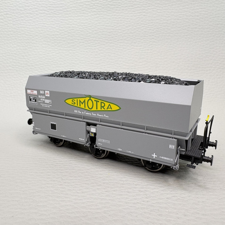 Wagon coke MH45 "SIMOTRA", chargement de coke, SNCF, Ep. III - REE WB-963 - HO 1/87