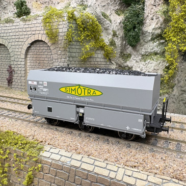 Wagon coke MH45 "SIMOTRA", chargement de coke, SNCF, Ep. III - REE WB-963 - HO 1/87