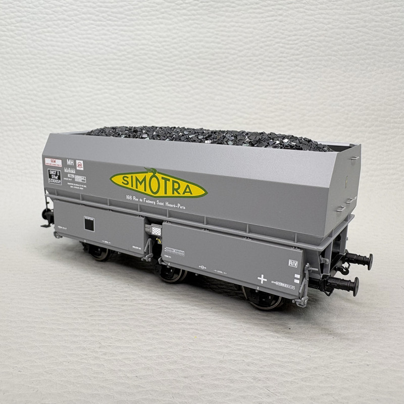 Wagon coke MH45 "SIMOTRA", chargement de coke, SNCF, Ep. III - REE WB-963 - HO 1/87