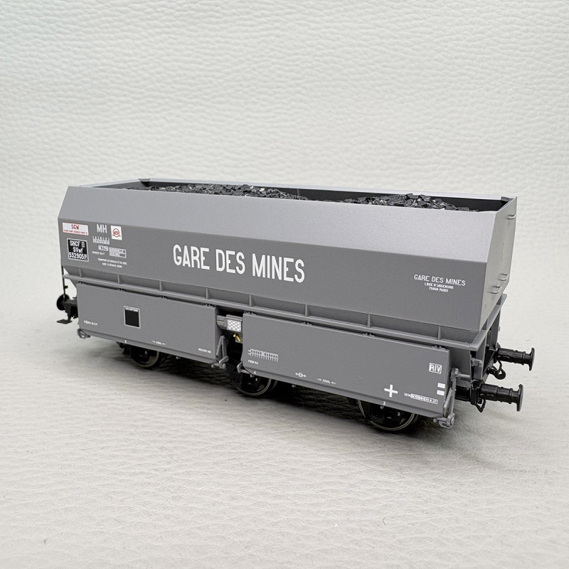 Wagon coke MH45 "Gare des Mines", chargement de coke, SNCF, Ep. III - REE WB-965 - HO 1/87