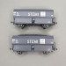Coffret de 2 wagons coke MH45 "STEMI", chargement de coke, SNCF, Ep. IV-V - REE WB-967 - HO 1/87