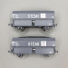 Coffret de 2 wagons coke MH45 "STEMI", chargement de coke, SNCF, Ep. IV-V - REE WB-967 - HO 1/87