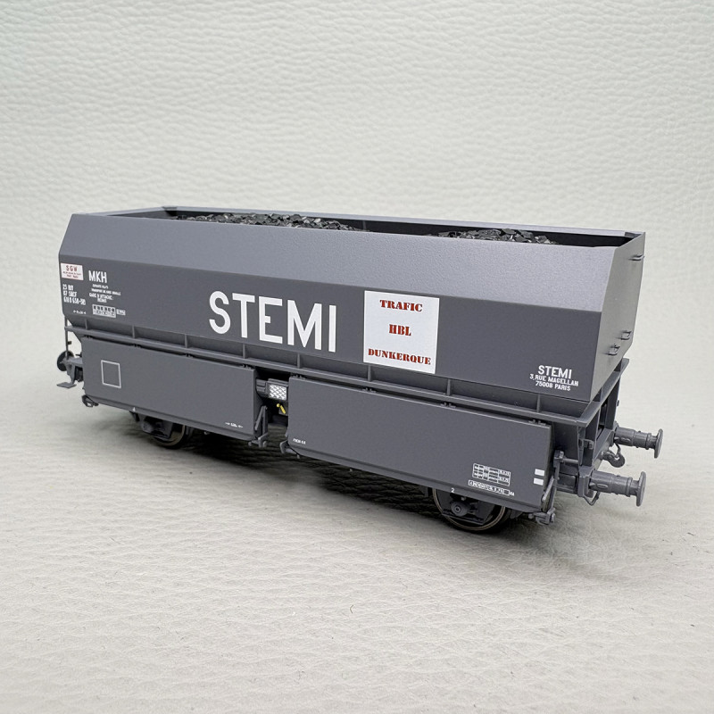 Coffret de 2 wagons coke MH45 "STEMI", chargement de coke, SNCF, Ep. IV-V - REE WB-967 - HO 1/87