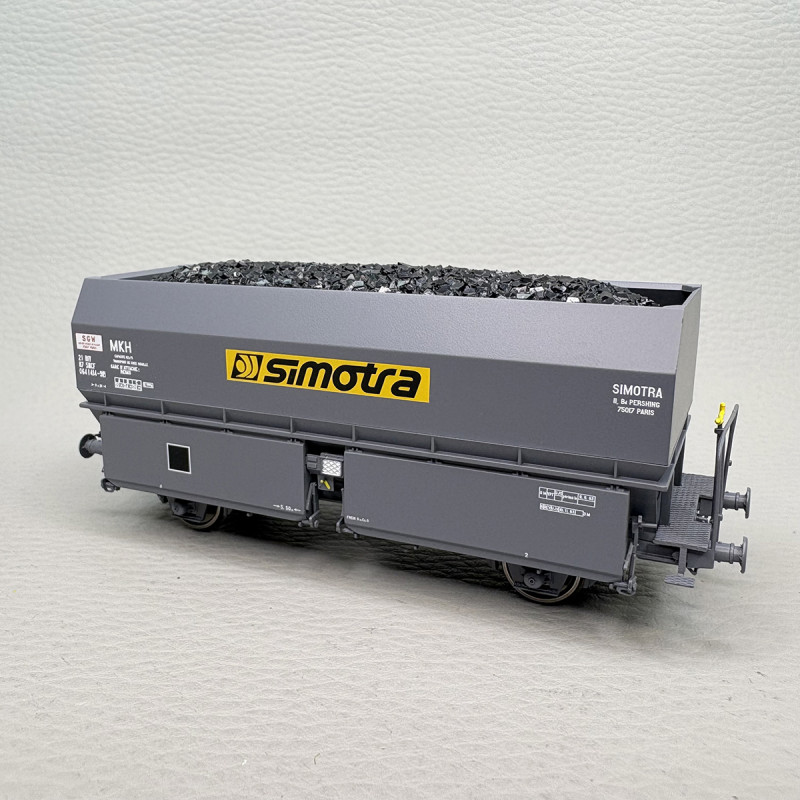 Coffret de 2 wagons coke MKH ex-MH45 "SIMOTRA", chargement de coke, SNCF, Ep. IV-V - REE WB-968 - HO 1/87