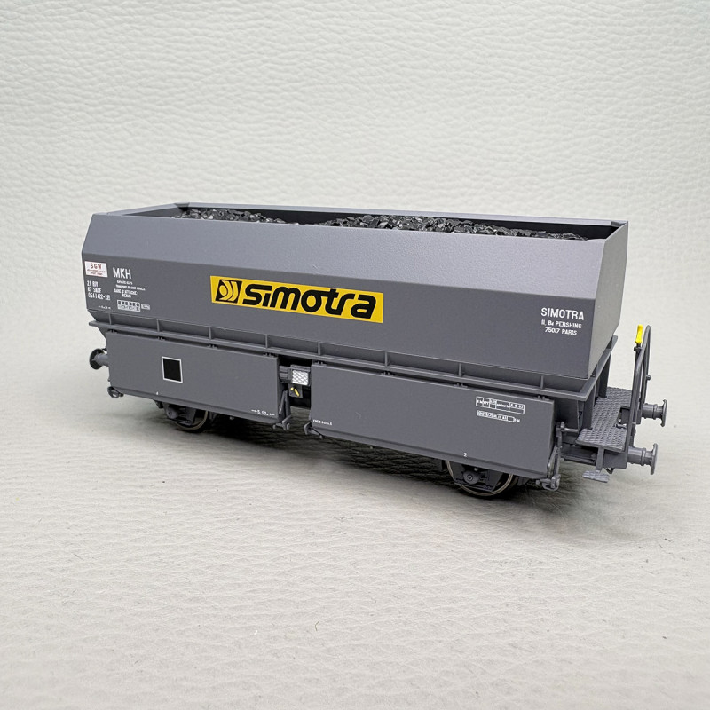 Coffret de 2 wagons coke MKH ex-MH45 "SIMOTRA", chargement de coke, SNCF, Ep. IV-V - REE WB-968 - HO 1/87