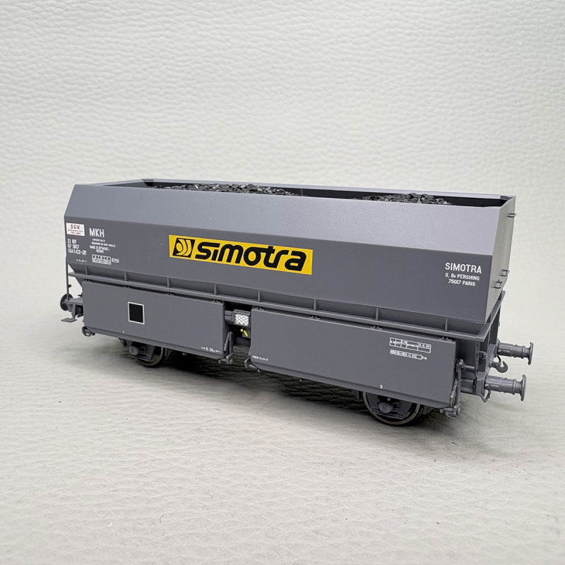 Coffret de 2 wagons coke MKH ex-MH45 "SIMOTRA", chargement de coke, SNCF, Ep. IV-V - REE WB-968 - HO 1/87