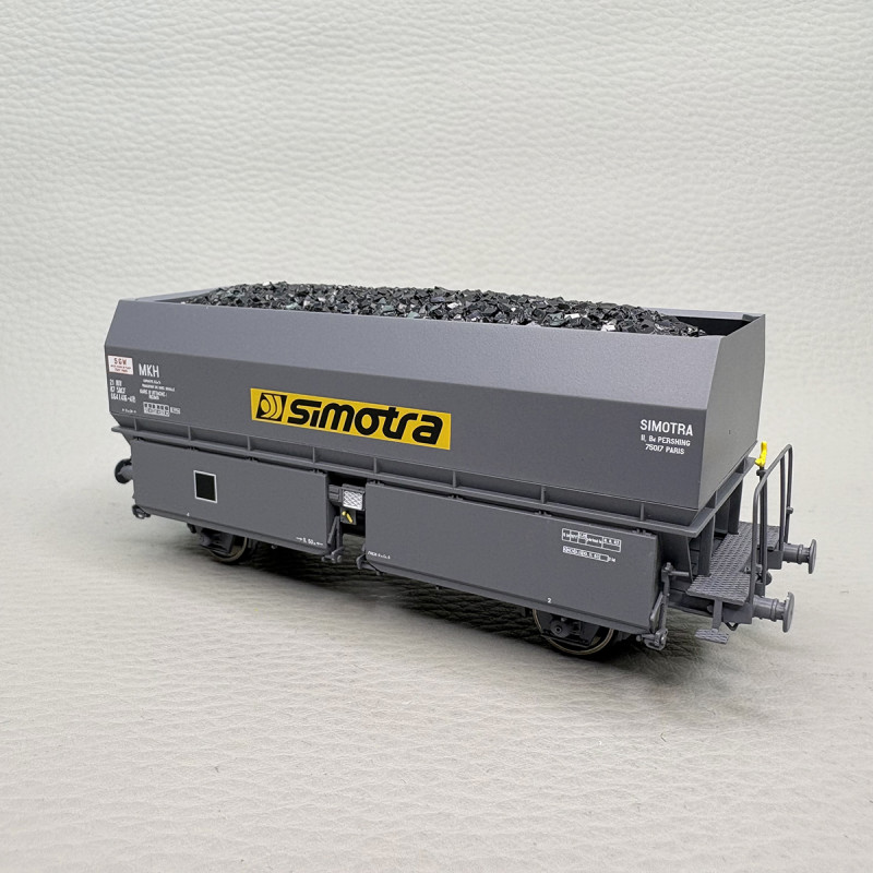 Wagon coke MKH ex-MH45 "SIMOTRA", chargement de coke, SNCF, Ep. IV-V - REE WB-969 - HO 1/87