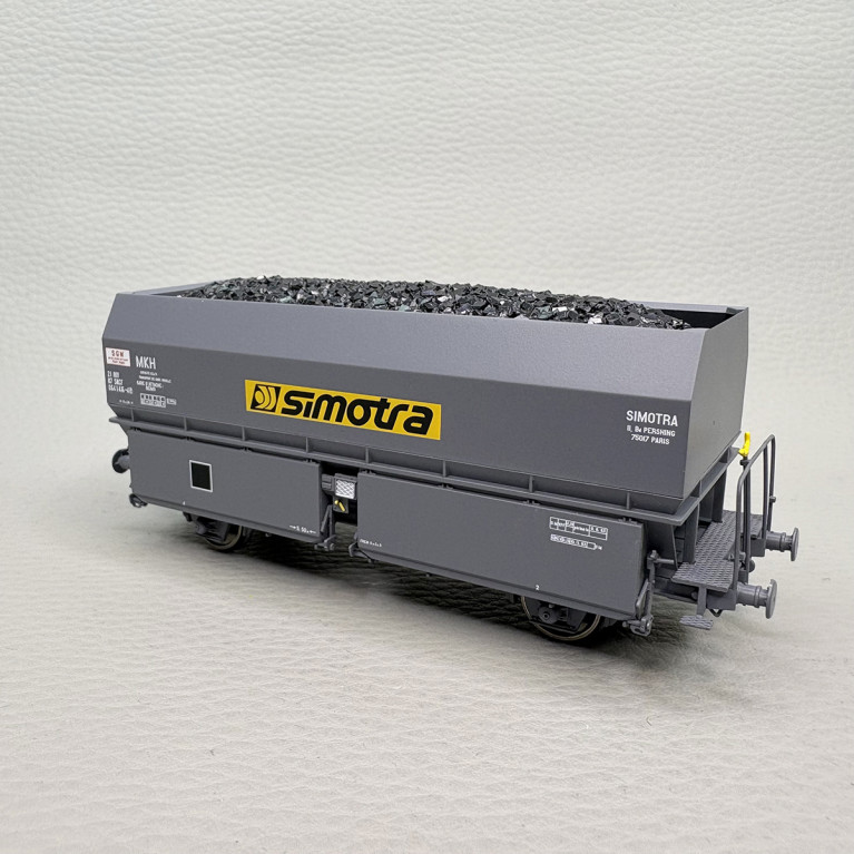 Wagon coke MKH ex-MH45 "SIMOTRA", chargement de coke, SNCF, Ep. IV-V - REE WB-969 - HO 1/87