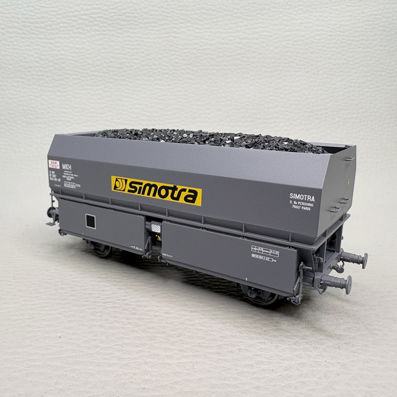 Wagon coke MKH ex-MH45 "SIMOTRA", chargement de coke, SNCF, Ep. IV-V - REE WB-969 - HO 1/87
