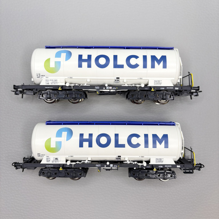 Ensemble de 2 wagons-silos Uacs "Holcim", ex-CFF, Ep. VI - ROCO 6600233 - HO 1/87