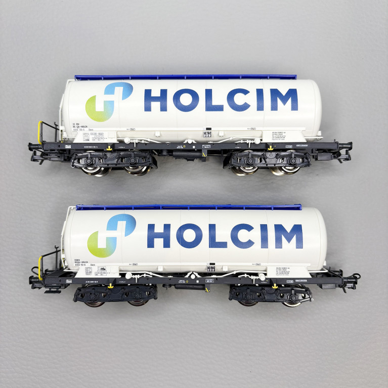 Ensemble de 2 wagons-silos Uacs "Holcim", ex-CFF, Ep. VI - ROCO 6600233 - HO 1/87
