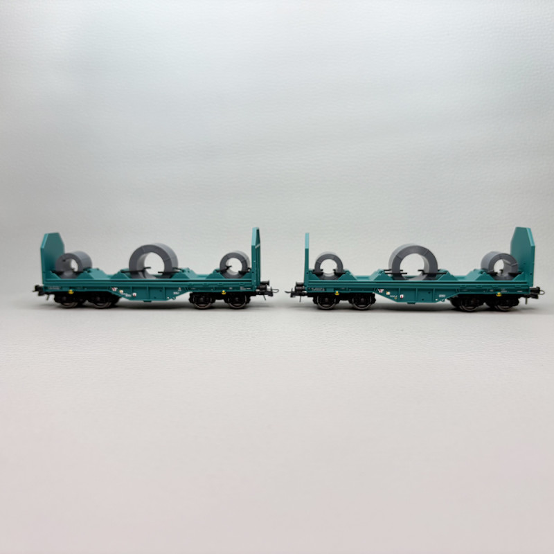 Ensemble de 2 wagons porte-bobines Shmmns, FS, Ep. V-VI - ROCO 6600181 - HO 1/87