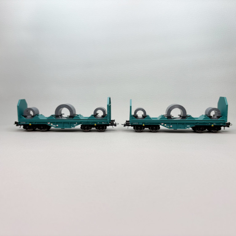 Ensemble de 2 wagons porte-bobines Shmmns, FS, Ep. V-VI - ROCO 6600181 - HO 1/87