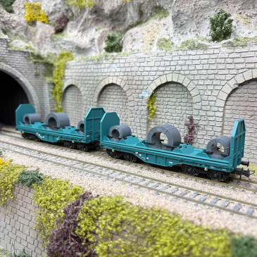 Ensemble de 2 wagons porte-bobines Shmmns, FS, Ep. V-VI - ROCO 6600181 - HO 1/87