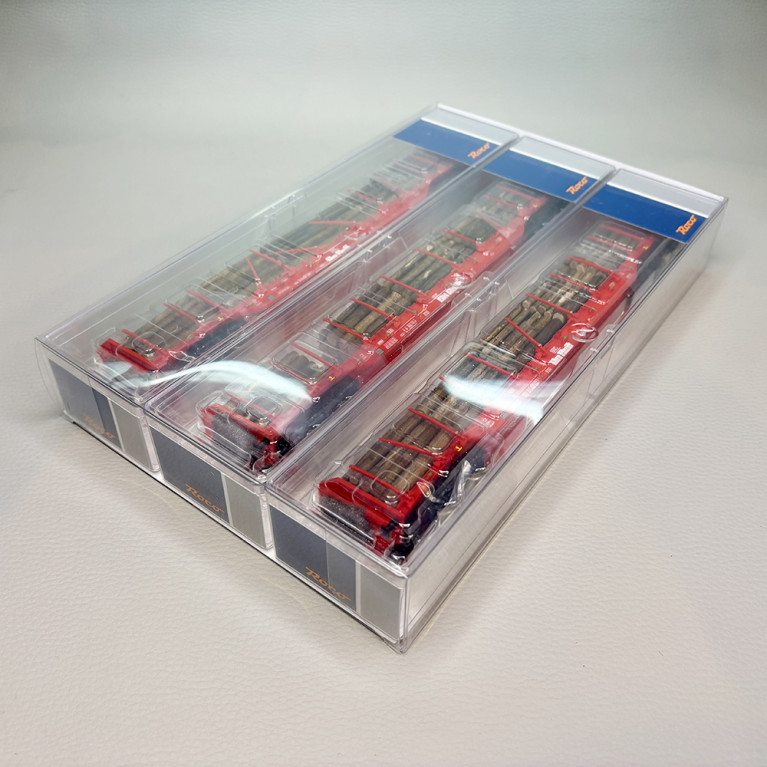 Coffret de 3 wagons à ranchers Rnoos "OnRail", chargement bois rond, Ep. VI - ROCO 6600318 - HO 1/87