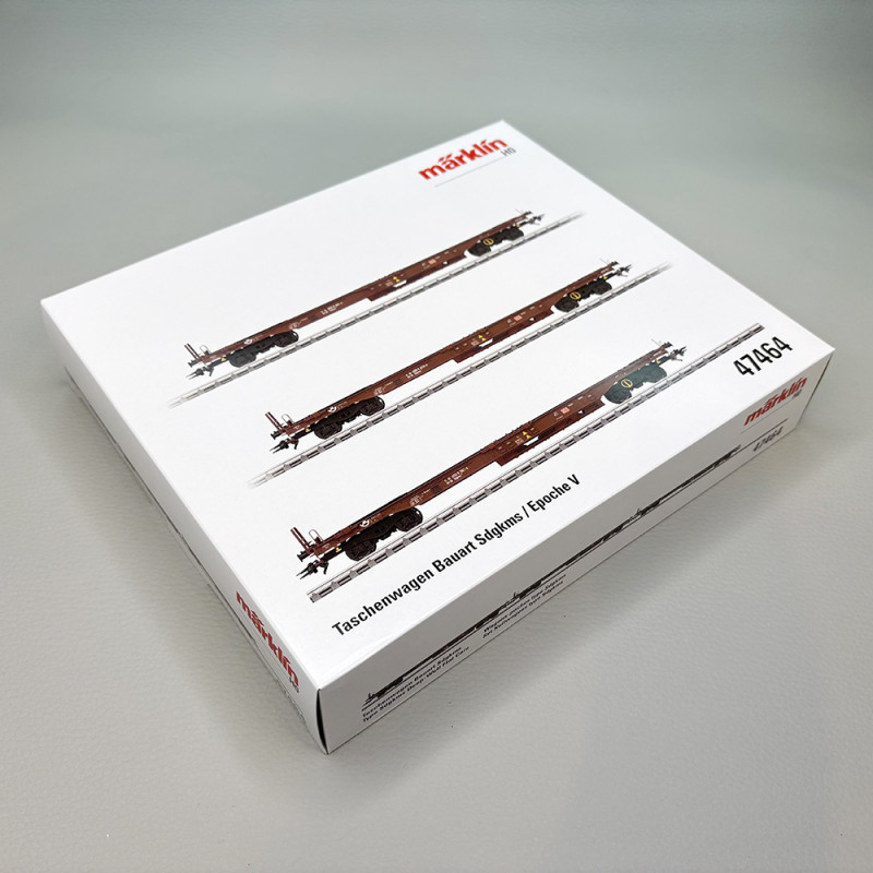 Coffret de 3 wagons-poches Sdgkms 707, DB AG, Ep. V - MARKLIN 47464 - HO 1/87