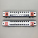 Coffret de 2 voitures à 2 niveaux M6, 2de classe, gris clair, SNCB, Ep. VI - MARKLIN 43566 - HO 1/87