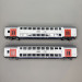 Coffret de 2 voitures à 2 niveaux M6, 2de classe, gris clair, SNCB, Ep. VI - MARKLIN 43566 - HO 1/87