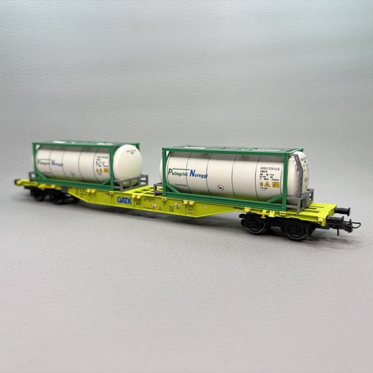 Wagon porte-conteneurs Sgns "GATX", chargement conteneurs-citernes, Ep. VI - ROCO 6600279 - HO 1/87