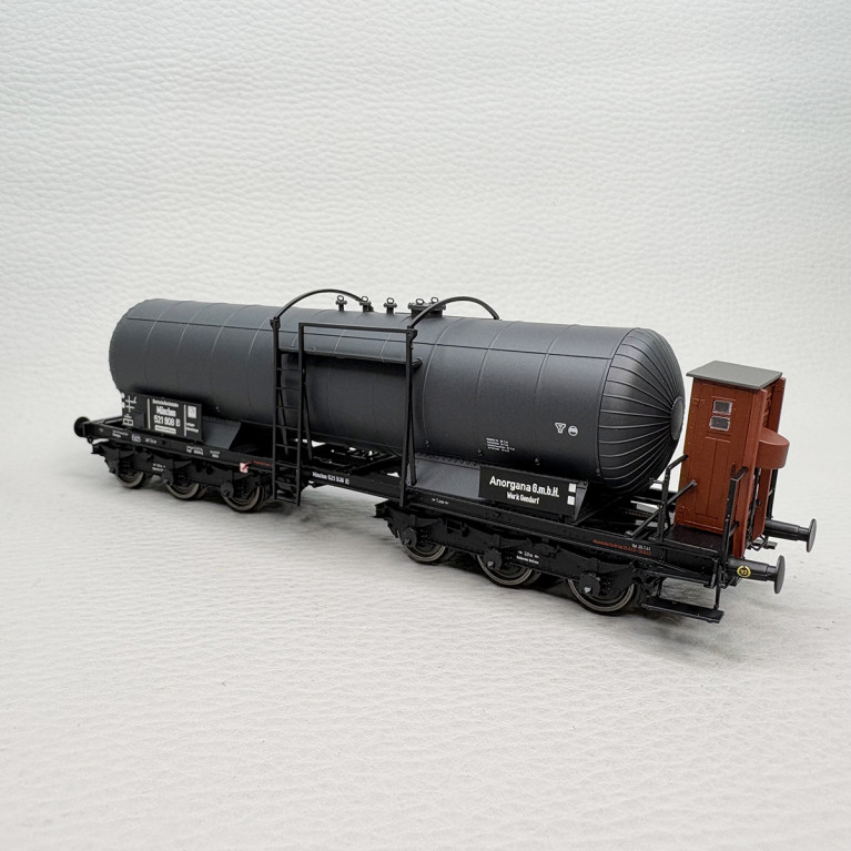 Wagon citerne 6 essieux ZZ, «Anorgana», N°München 521 908 [P], DRG, Ep. II, BRAWA 58220, HO 1/87