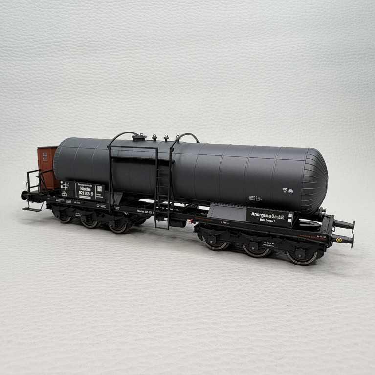 Wagon citerne 6 essieux ZZ, «Anorgana», N°München 521 908 [P], DRG, Ep. II, BRAWA 58220, HO 1/87