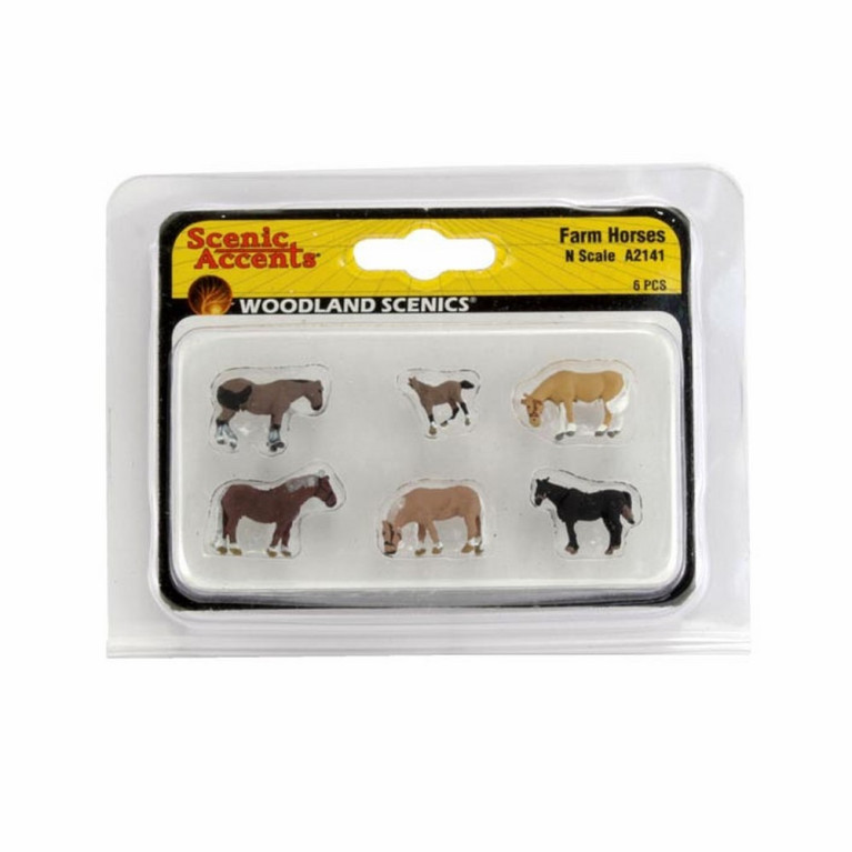 6 chevaux avec poulin -N-1/160-WOODLAND SCENICS A2141