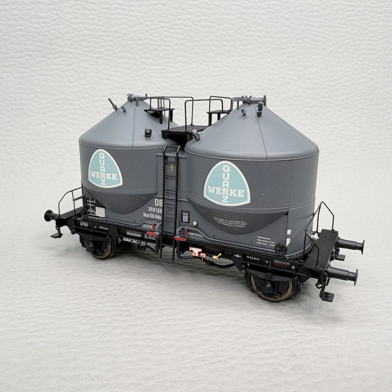 Wagon silo à poussière Kds56, «Quarzwerke», N°359 126, DB, Ep. III, BRAWA 51328, HO 1/87