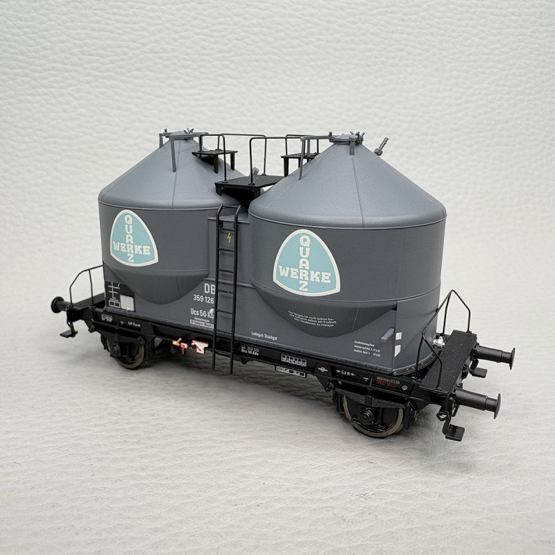 Wagon silo à poussière Kds56, «Quarzwerke», N°359 126, DB, Ep. III, BRAWA 51328, HO 1/87
