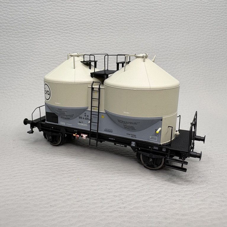 Wagon silo à poussière Ucs909, «EVA», N°43 80 910 4 455-4 [P], DB, Ep. IV, BRAWA 51329, HO 1/87