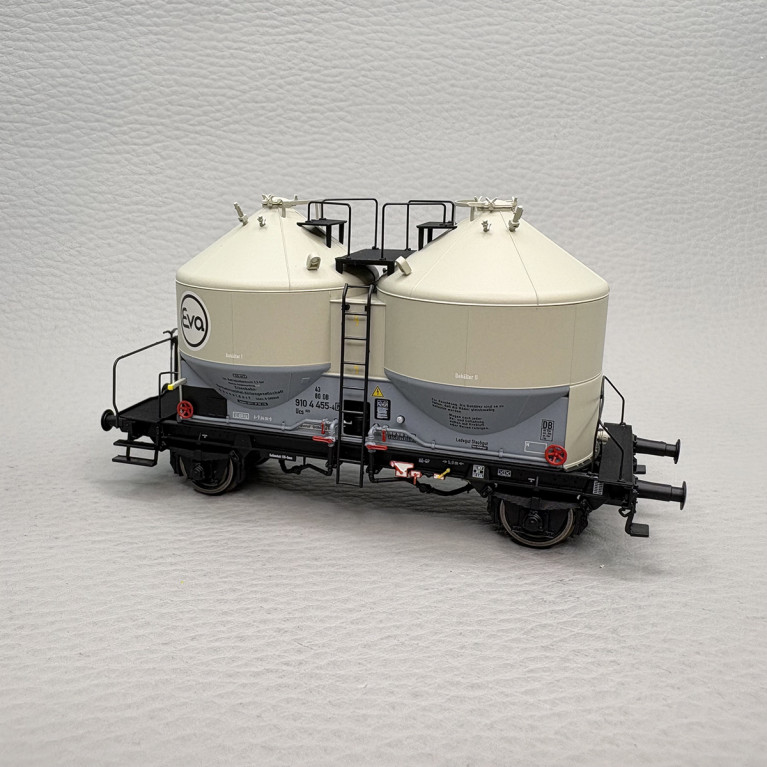 Wagon silo à poussière Ucs909, «EVA», N°43 80 910 4 455-4 [P], DB, Ep. IV, BRAWA 51329, HO 1/87