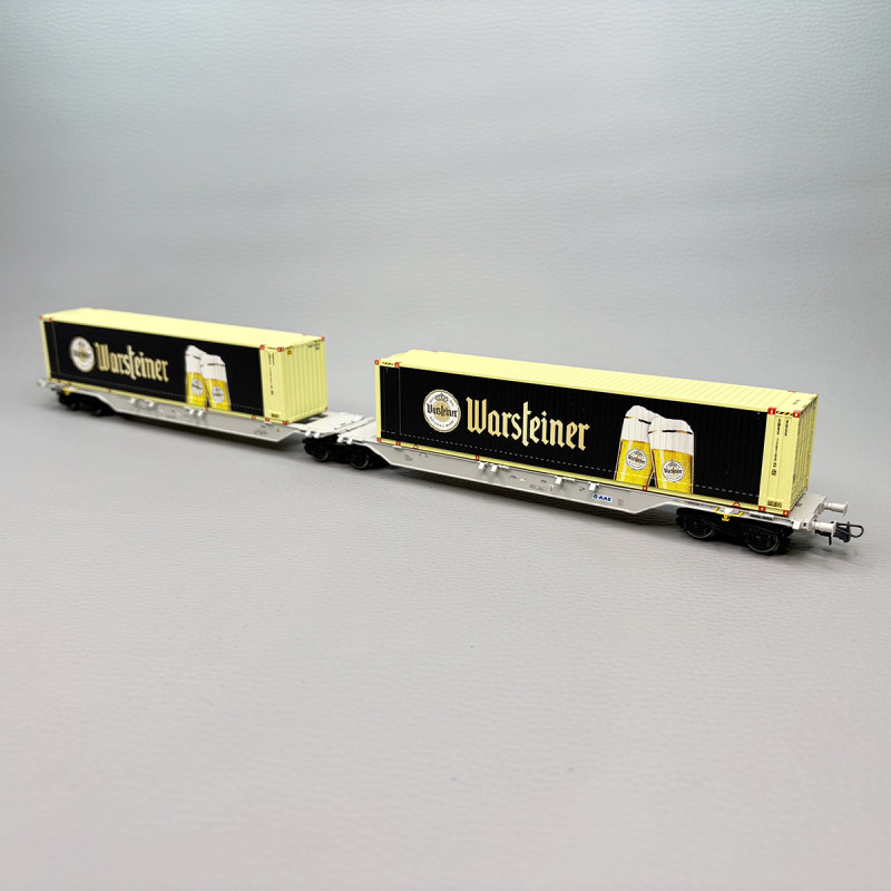 Wagon porte-conteneurs double Sggmrs, «Warsteiner», AAE, Ep. VI, ROCO 6600320, HO 1/87