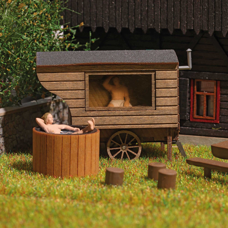 Sauna en roulotte de berger - BUSCH 1870 - HO 1/87