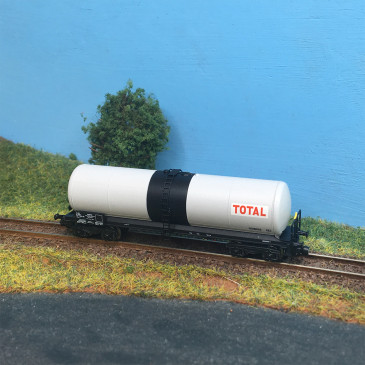 Wagon citerne ANF long, «Total Simotra» gris et noir, SNCF, Ep. IV, AZAR MODELS W05-TO2, Z 1/220
