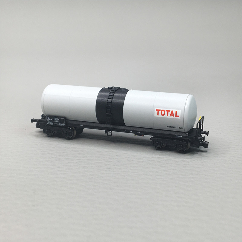 Wagon citerne ANF long, «Total Simotra» gris et noir, SNCF, Ep. IV, AZAR MODELS W05-TO2, Z 1/220