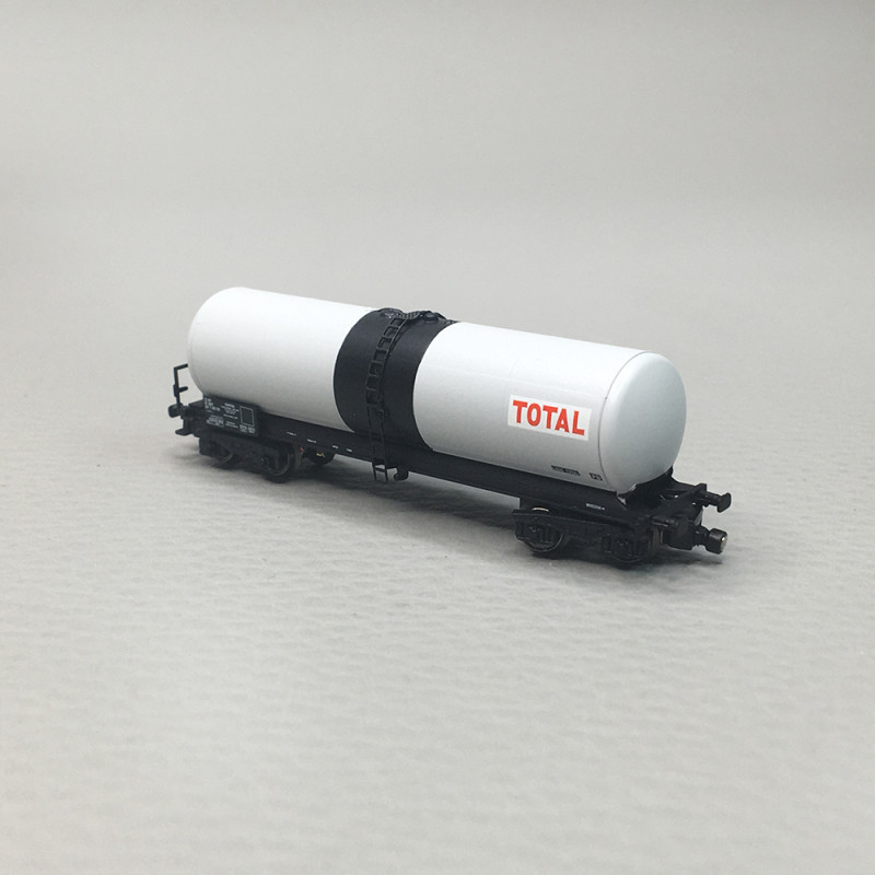 Wagon citerne ANF long, «Total Simotra» gris et noir, SNCF, Ep. IV, AZAR MODELS W05-TO2, Z 1/220