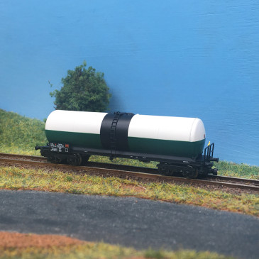 Wagon citerne ANF long, «Simotra» vert et blanc, SNCF, Ep. IV, AZAR MODELS W05-SI2, Z 1/220